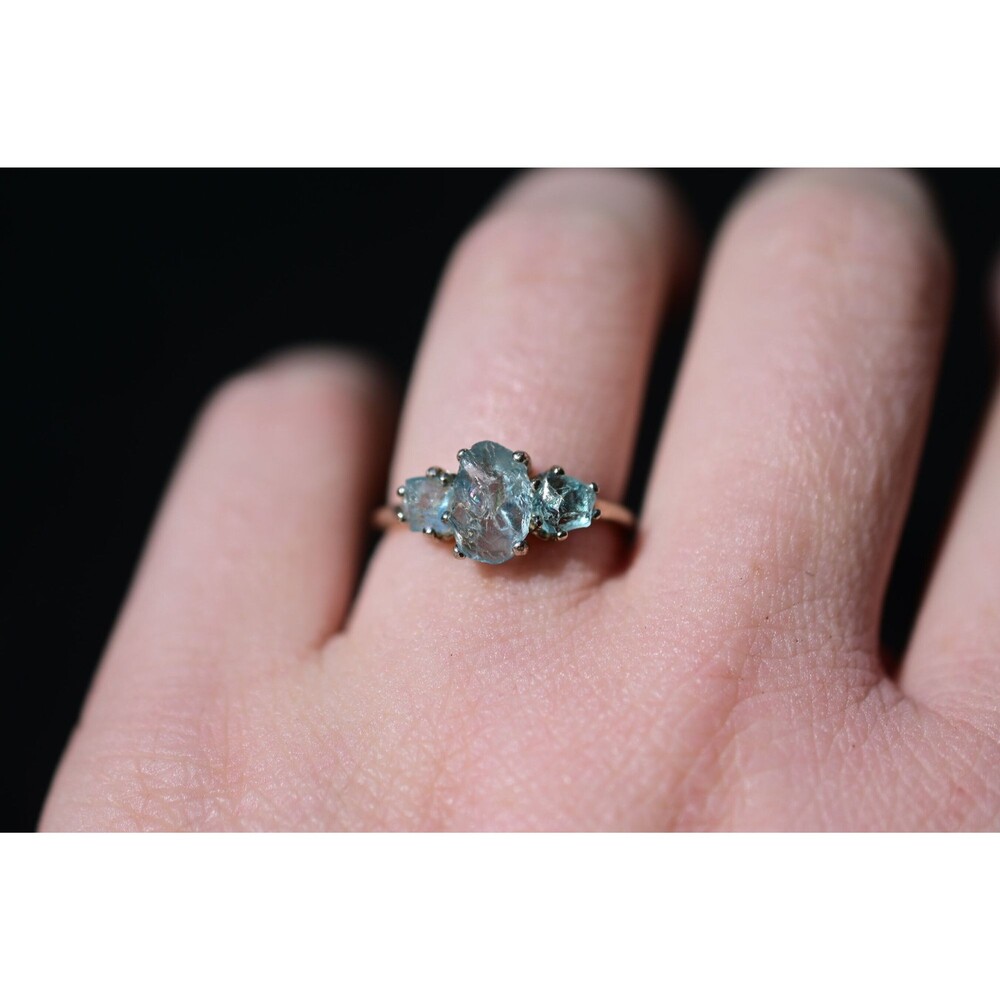 Rough oval aquamarine engagement ring size 3 4 5 6 7 8 9 10 11 12 anniversary gi